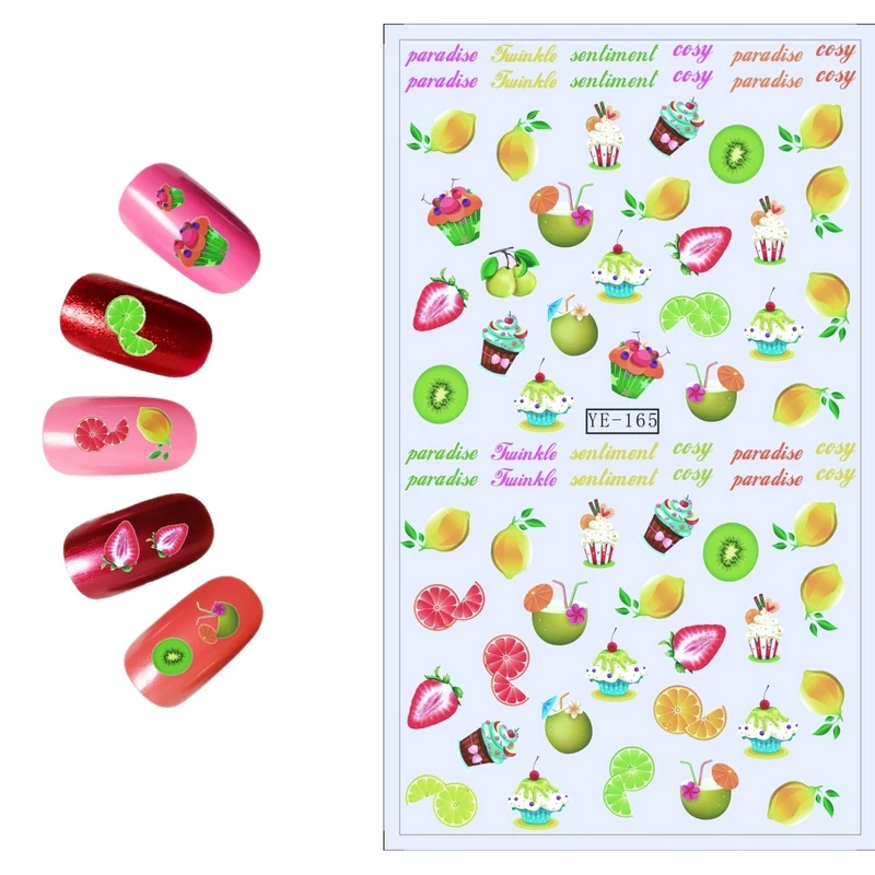 NAIL ART WATER DECAL NAIL STICKER SUNSHINE BIKINI SEA STAR FRUIT LEMON APPLE ANCHOR CANDY YE160-165
NAIL ART WATER DECAL NAIL STICKER SUNSHINE BIKINI SEA STAR FRUIT LEMON APPLE ANCHOR CANDY YE160-165