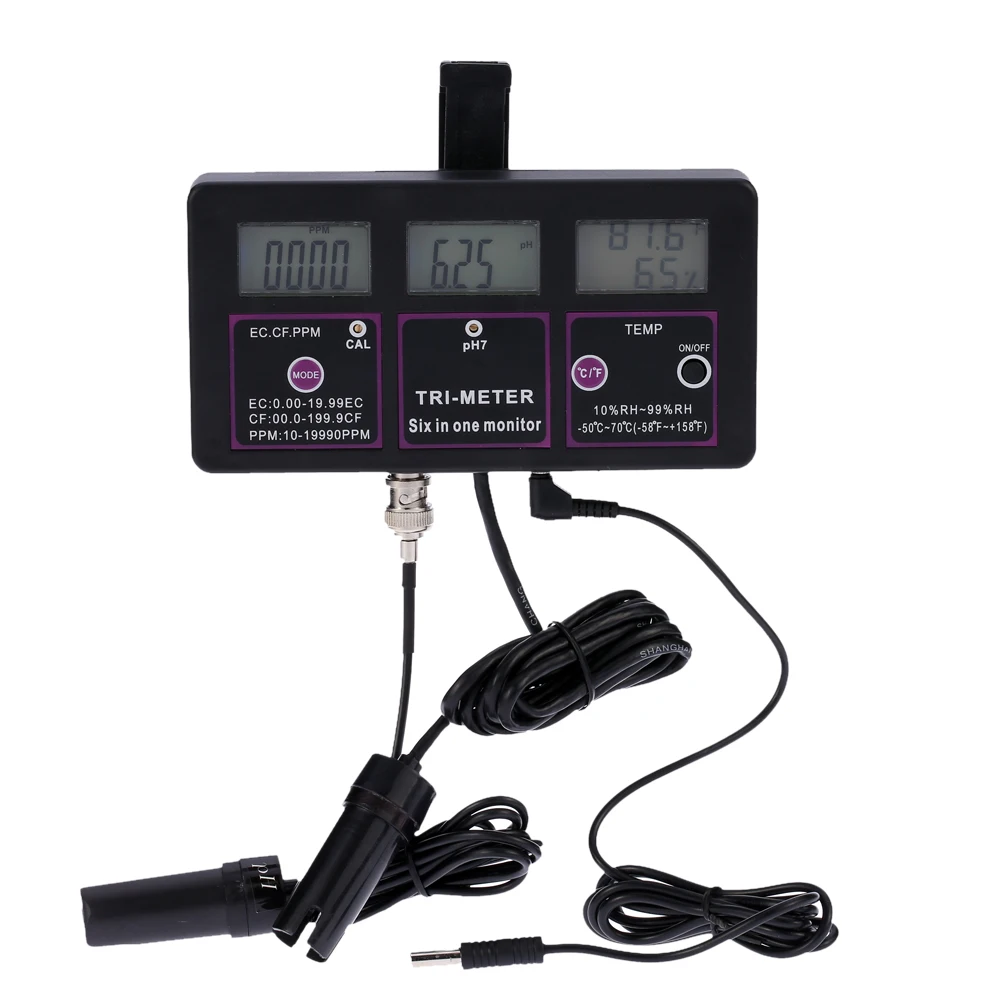 6 in 1 ph meter Water Quality Tester Monitor Multi-parameter aquarium Water Meter Digital RH / EC / CF / TDS(PPM) / TEMP meter
6 in 1 ph meter Water Quality Tester Monitor Multi-parameter aquarium Water Meter Digital RH / EC / CF / TDS(PPM) / TEMP meter
