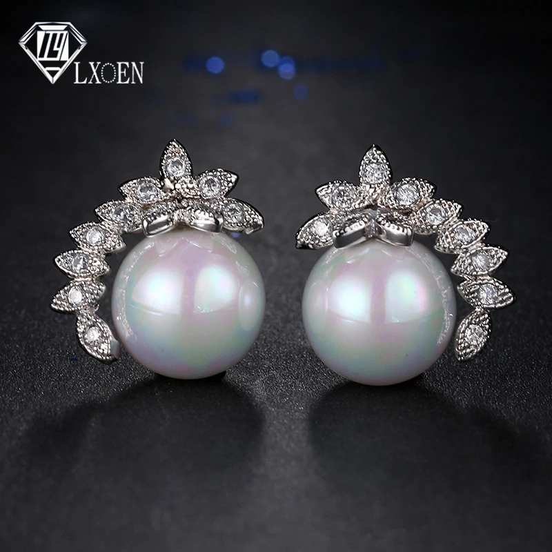 LXOEN Druzy Round Simulated Pearl Earrings with Marquise Zircon Silver Color Stud Earrings for Women Earings Jewelry Gift
LXOEN Druzy Round Simulated Pearl Earrings with Marquise Zircon Silver Color Stud Earrings for Women Earings Jewelry Gift