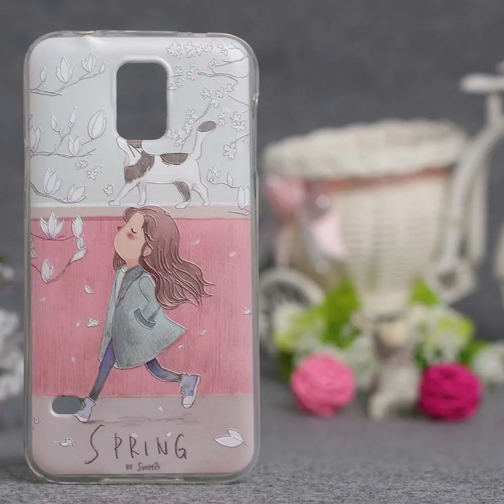 3D рельефный чехол для Samsung S5 телефона силиконовый мягкий TPU Galaxy I9600 бампер|case for