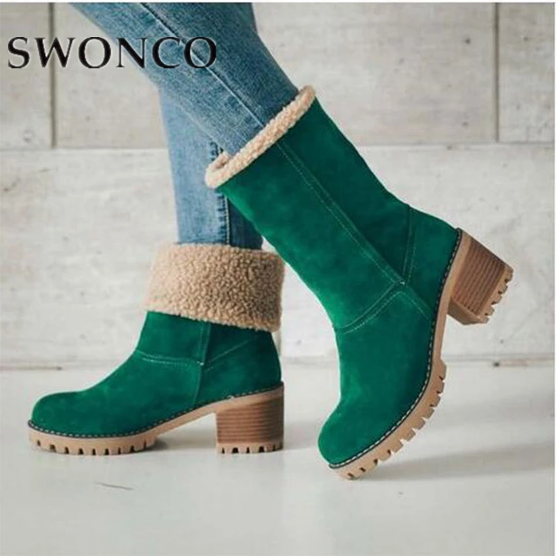 SWONCO/женские ботинки женские зимние размера плюс 43 толстые плюшевые