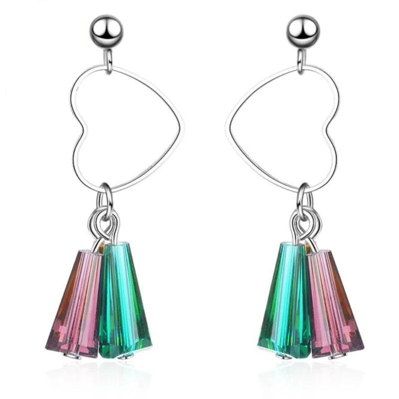 KOFSAC New Fashion Colorful Crystal Sweet Love Heart Rainbow Earring 925 Sterling Silver Earrings For Women Wedding Jewelry Gift
KOFSAC New Fashion Colorful Crystal Sweet Love Heart Rainbow Earring 925 Sterling Silver Earrings For Women Wedding Jewelry Gift
