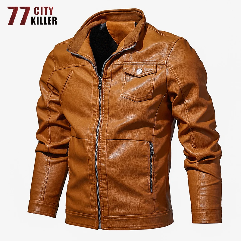77City Killer Plus Size Leather Jackets Men Spring Autumn Motorcycle PU Coats Male Brand Slim Fit chaqueta cuero hombre M-6XL
77City Killer Plus Size Leather Jackets Men Spring Autumn Motorcycle PU Coats Male Brand Slim Fit chaqueta cuero hombre M-6XL