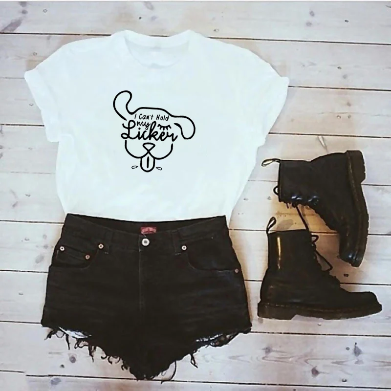 I can't hold my licken Novelty Dog print cotton t shirt for women dog lover Graphic Tees Hipster Tumblr tops drop shipping
I can't hold my licken Novelty Dog print cotton t shirt for women dog lover Graphic Tees Hipster Tumblr tops drop shipping