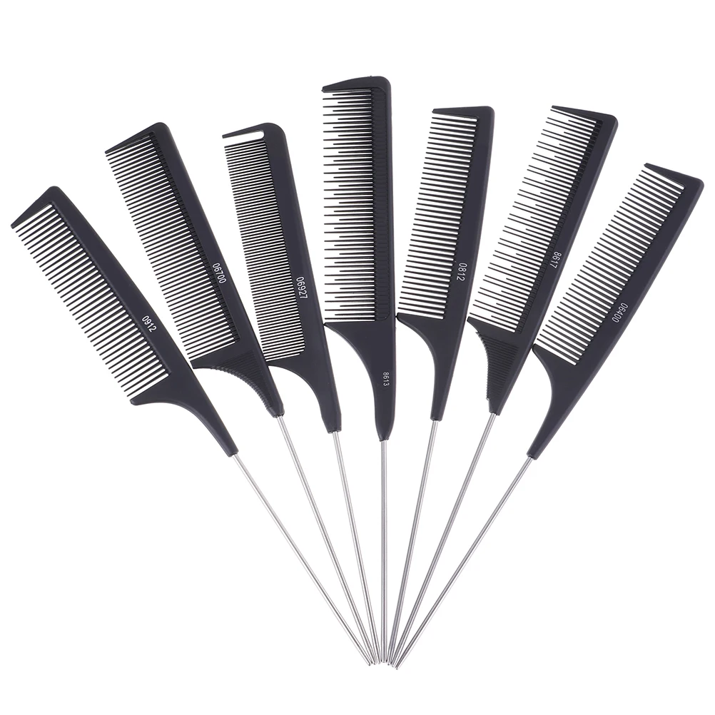 1Pc Metal Pin Tail Antistatic Comb Black Hard Carbon Cutting Comb Heat Resistant Salon Hair Trimmer Brushes
1Pc Metal Pin Tail Antistatic Comb Black Hard Carbon Cutting Comb Heat Resistant Salon Hair Trimmer Brushes