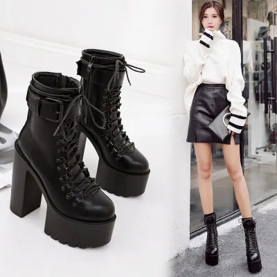 Black Lace up High Heel Women Boots Square Cotton Boots Military Thick Heel Mid Calf Shoes Size 34-39 Fashion Party Boots
Black Lace up High Heel Women Boots Square Cotton Boots Military Thick Heel Mid Calf Shoes Size 34-39 Fashion Party Boots