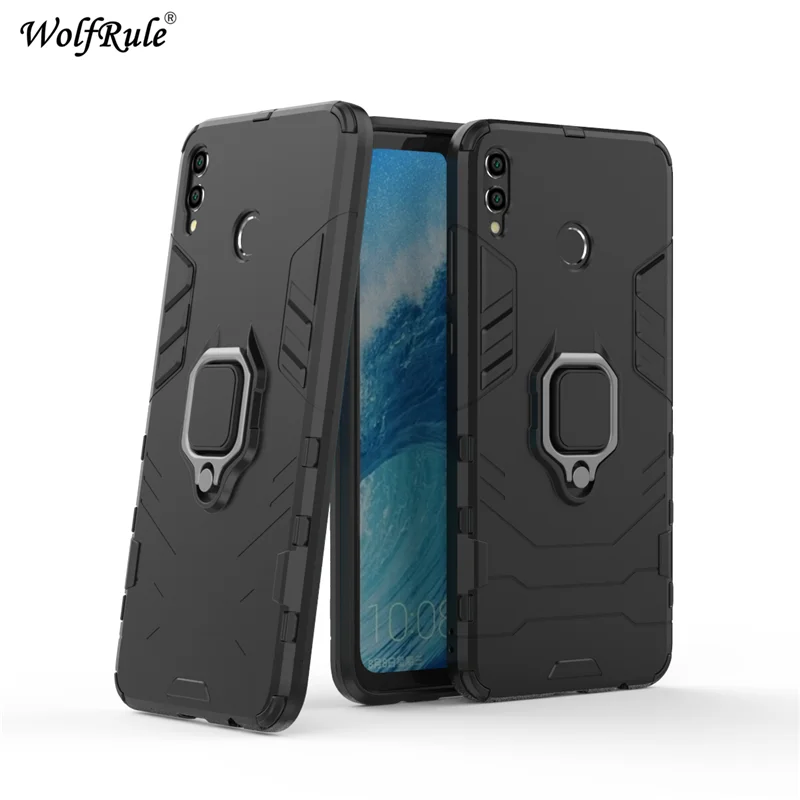 Чехол wolfrole Huawei Honor 8X Max из ТПУ Жесткий ПК чехол с кольцом-держателем Магнитный
