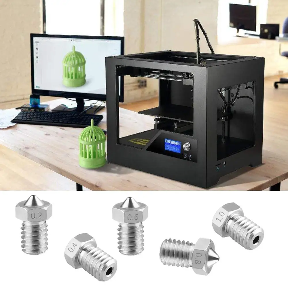 13pcs Stainless Steel 3D Printer Nozzles 0.2/0.4/ 0.6/0.8/1.0 mm Extruder Nozzle Print Head for E3D Makerbot
13pcs Stainless Steel 3D Printer Nozzles 0.2/0.4/ 0.6/0.8/1.0 mm Extruder Nozzle Print Head for E3D Makerbot