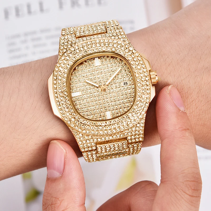 Hip Hop Gold Color Luxury Watch & Full Iced Coffee Beans 18" Necklace & 8" Bracelet Gift Set
Hip Hop Gold Color Luxury Watch & Full Iced Coffee Beans 18" Necklace & 8" Bracelet Gift Set