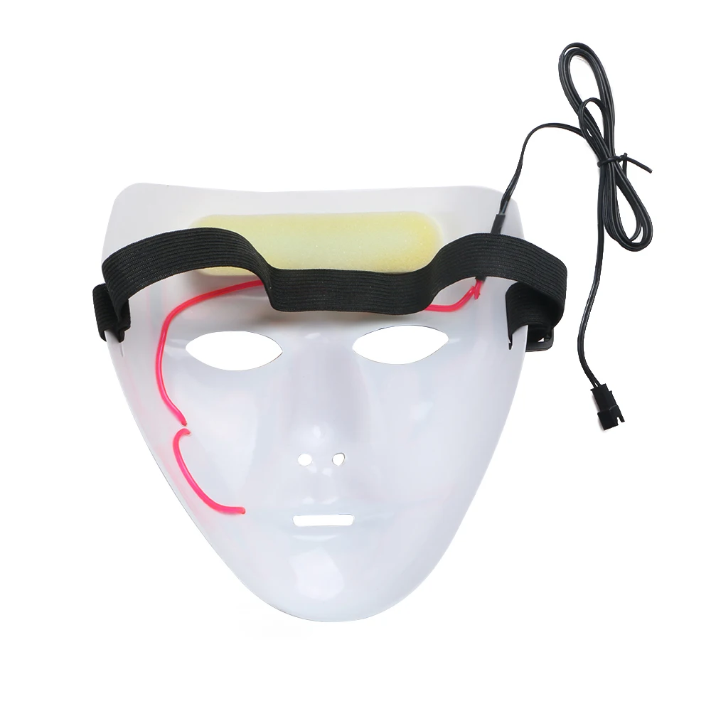 Светящаяся маска El Wire на Хэллоуин светящиеся 3 режима светодиодная подсветка