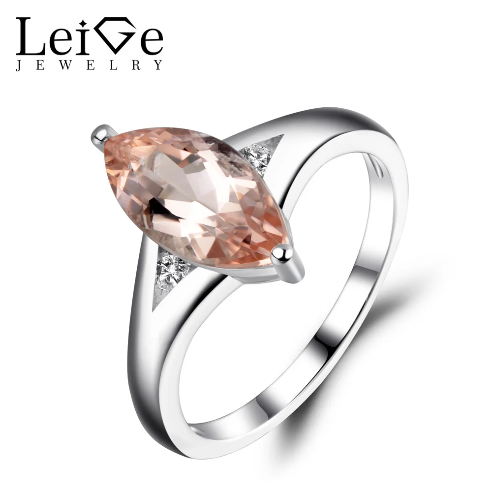 Leige Jewelry Morganite Engagement Ring Pink Gemstone Marquise Cut Promise Rings for Women Sterling Silver 925 Fine Jewelry
Leige Jewelry Morganite Engagement Ring Pink Gemstone Marquise Cut Promise Rings for Women Sterling Silver 925 Fine Jewelry