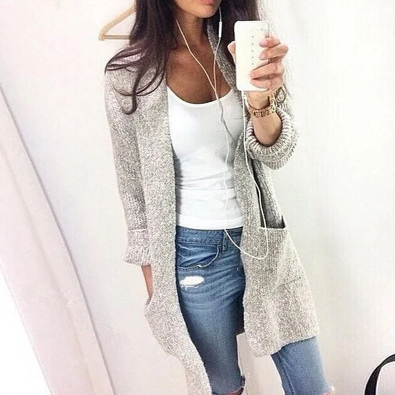 Women Long Sleeve Loose Knitted Cardigan Autumn Winter Casual Women Knitting Female Sweater
Women Long Sleeve Loose Knitted Cardigan Autumn Winter Casual Women Knitting Female Sweater