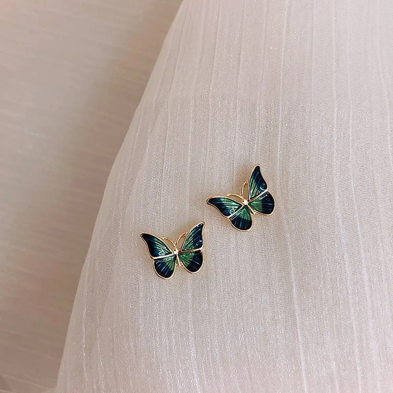 Женские серьги гвоздики в виде бабочек MENGJIQIAO новые корейские элегантные милые