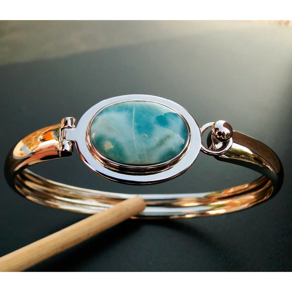 10pcs Wholesale Jewelry Woman Real Larimar Bangles Popular 925 Sterling Silver Bangle Bracelet
10pcs Wholesale Jewelry Woman Real Larimar Bangles Popular 925 Sterling Silver Bangle Bracelet