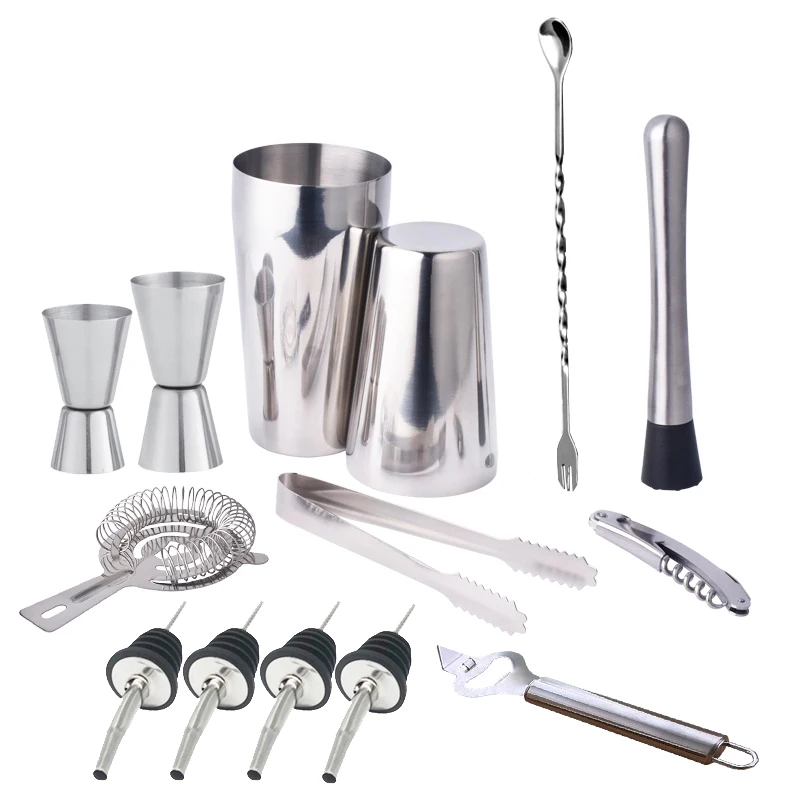 New 450/600/750ml 13 PiecesStainless Steel Cocktail Shaker Mixer Kit Bar Bartender Tools Set Drop Shipping | Дом и сад
