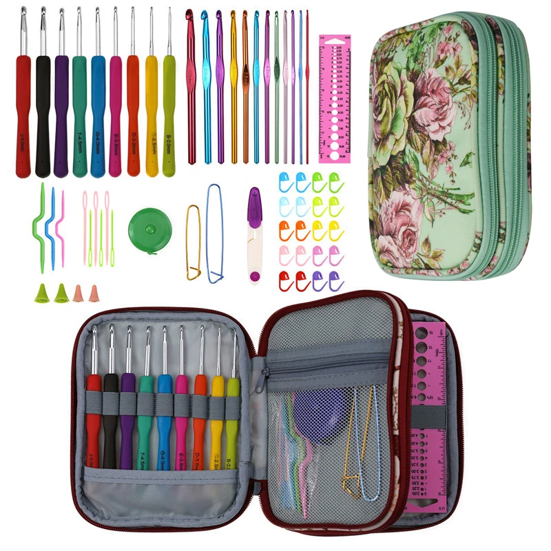 New Crochet Hook Needles Set Mix Size Aluminum Crochet Knitting Needle Scissors Ruler Sewing Kit DIY Knitting Tools with Case
New Crochet Hook Needles Set Mix Size Aluminum Crochet Knitting Needle Scissors Ruler Sewing Kit DIY Knitting Tools with Case