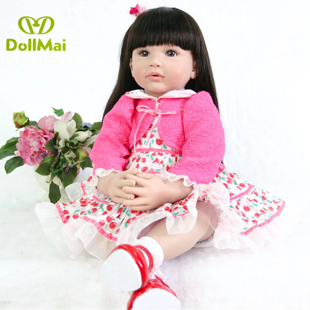 

60cm High-end vinyl silicone reborn baby doll toy newborn girl babies princess doll birthday gift bebes reborn menina bonecas