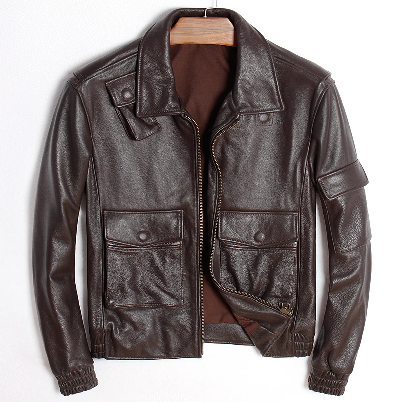Pilot Genuine Leather Jacket Short Length Cow Skin Flight Genuine Motorcycle Leather Coats For Man Free Shipping
Pilot Genuine Leather Jacket Short Length Cow Skin Flight Genuine Motorcycle Leather Coats For Man Free Shipping