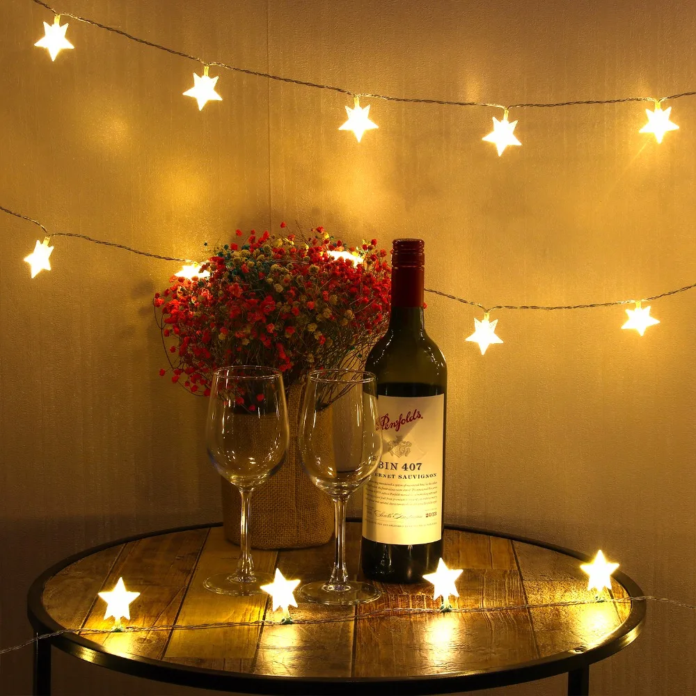 Kohree 6m 40Star Led String Battery Operated Decorative Garland Fairy Night Lights for Christmas Tree Party Holiday Decoration
Kohree 6m 40Star Led String Battery Operated Decorative Garland Fairy Night Lights for Christmas Tree Party Holiday Decoration