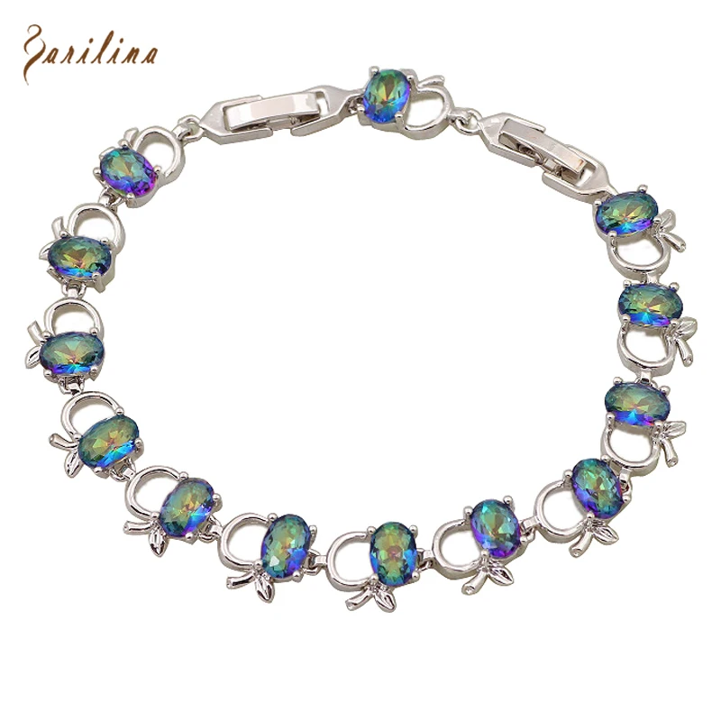 Exclusive Fashion Bracelets Bangles For Women Apple Blue Rainbow Mystic Cubic Zirconia Silver Color Jewelry 19cm 7.48 Inch B086
Exclusive Fashion Bracelets Bangles For Women Apple Blue Rainbow Mystic Cubic Zirconia Silver Color Jewelry 19cm 7.48 Inch B086