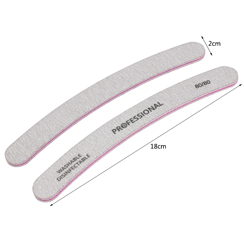 Пилка для ногтей профессиональная 80/80 изогнутая Банановая 10 шт. пилки гель лака