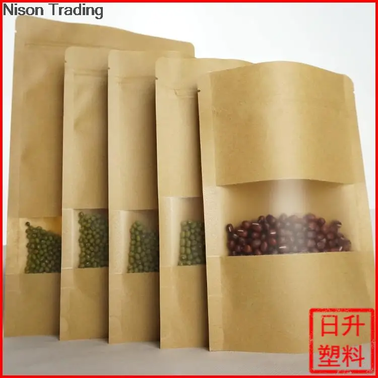 18*26cm 100PCS X Ziplock Resealable stand up Kraft paper bags with window - kraft pouch Zipper grip sealing food storage
18*26cm 100PCS X Ziplock Resealable stand up Kraft paper bags with window - kraft pouch Zipper grip sealing food storage