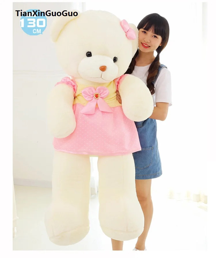 huge 130cm cartoon teddy bear plush toy pink skirt white bear soft doll,hugging pillow birthday gift h1285
huge 130cm cartoon teddy bear plush toy pink skirt white bear soft doll,hugging pillow birthday gift h1285