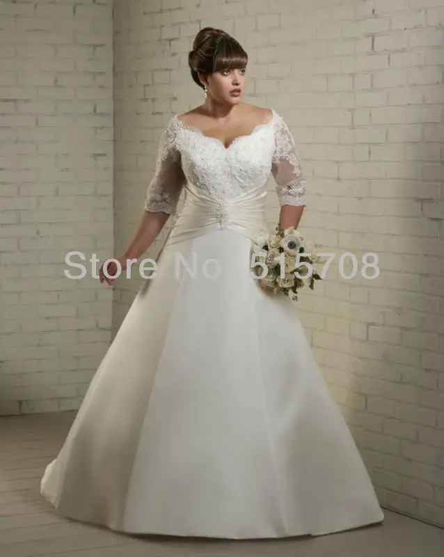 Plus Size Wedding Dresses A Line Half Sleeve Floor Length Lace White Ivory Bridal Gown Wedding Dresses Free Shipping
Plus Size Wedding Dresses A Line Half Sleeve Floor Length Lace White Ivory Bridal Gown Wedding Dresses Free Shipping