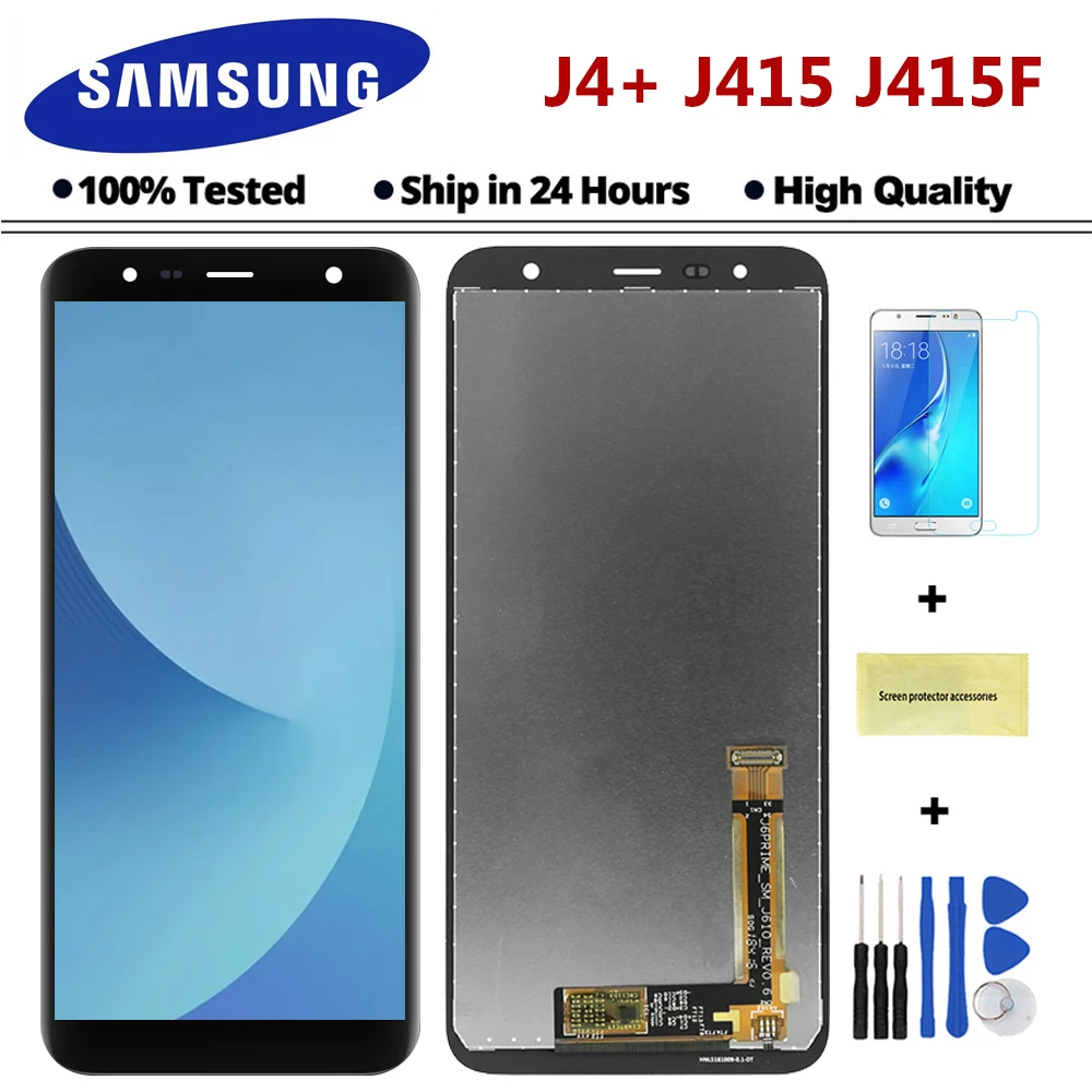 100% протестированный 6 0 ''ЖК дисплей для SAMSUNG J4 Plus + 2018 J415 J415F J415FN сенсорный экран