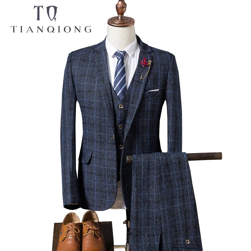 TIAN QIONG мужской свадебный костюм осень 2018 приталенный деловой модный принт 3