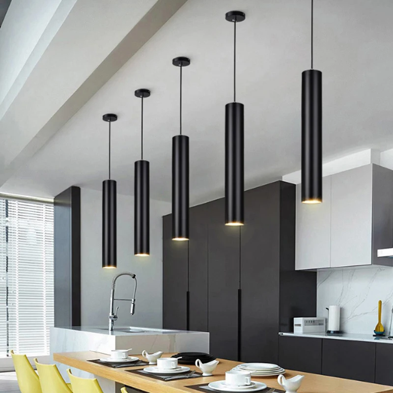 Modern brief black aluminun Straight Cylinder Pendant light home decoration dinning room LED tube design DIY combinatio lighting
Modern brief black aluminun Straight Cylinder Pendant light home decoration dinning room LED tube design DIY combinatio lighting