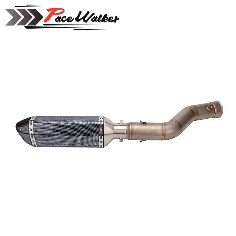 motorcycle mid of the exhaust pipe Muffler +51mm Exhaust muffler for yamaha YZF R1 YZFR1 2009 2010 2011 2012 2013 2014 | Автомобили и