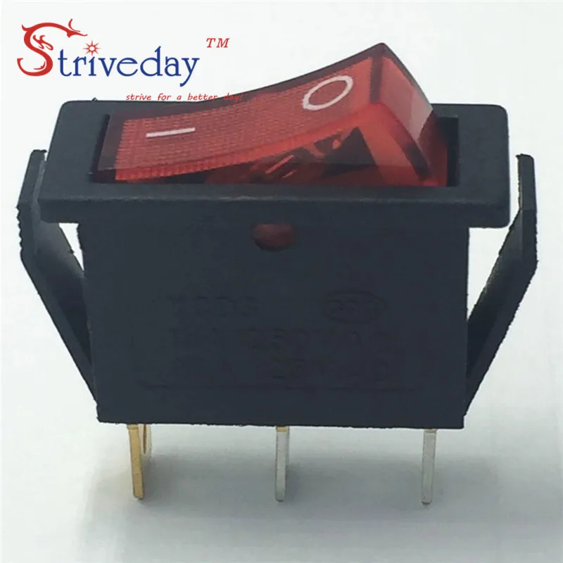 10 шт. клавишный переключатель красный 3 pin 2 gear KCD2 А|switch 10a|switch buttonswitch switch |