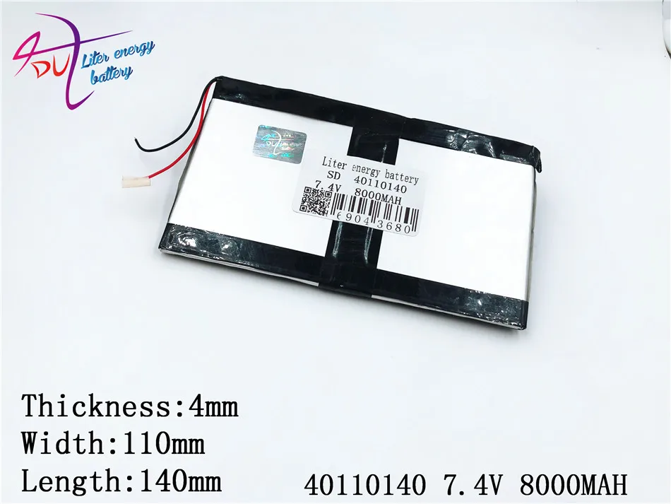 Liter energy battery 40110140 7.4V 35110140 8000MAH 38110140 large-capacity ultra-thin MID tablet battery
Liter energy battery 40110140 7.4V 35110140 8000MAH 38110140 large-capacity ultra-thin MID tablet battery