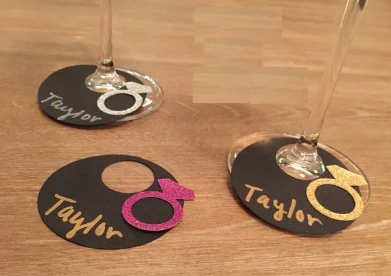 BLACK Glitter Diamond Rings wine glass ring charms wedding engagement bridal shower Bachelorette Party table decorations cards
BLACK Glitter Diamond Rings wine glass ring charms wedding engagement bridal shower Bachelorette Party table decorations cards