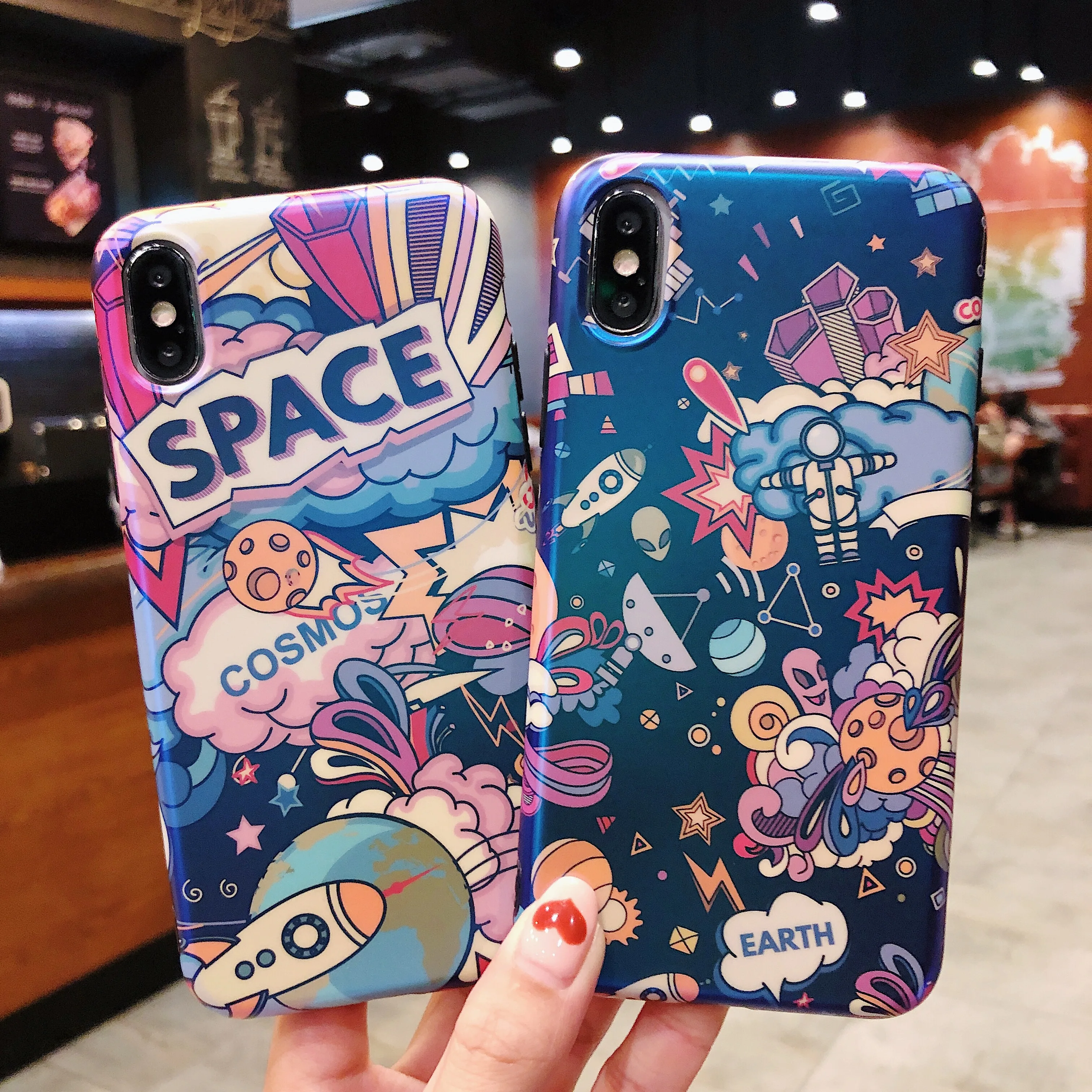 Мультяшный Космический Чехол для телефона Cosmos Blue Ray милый компьютер чехол iPhone 6 6s 7
