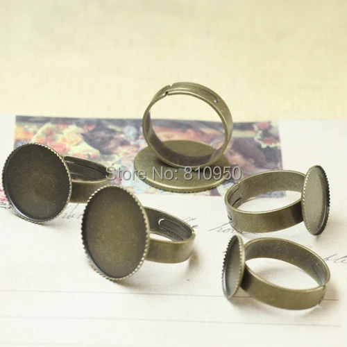 

Оптом 100 шт. 12/14/16/18/20/25/30 мм настройки кольца из латуни под античную бронзу винтажные кольца стандартная основа для кабошона
