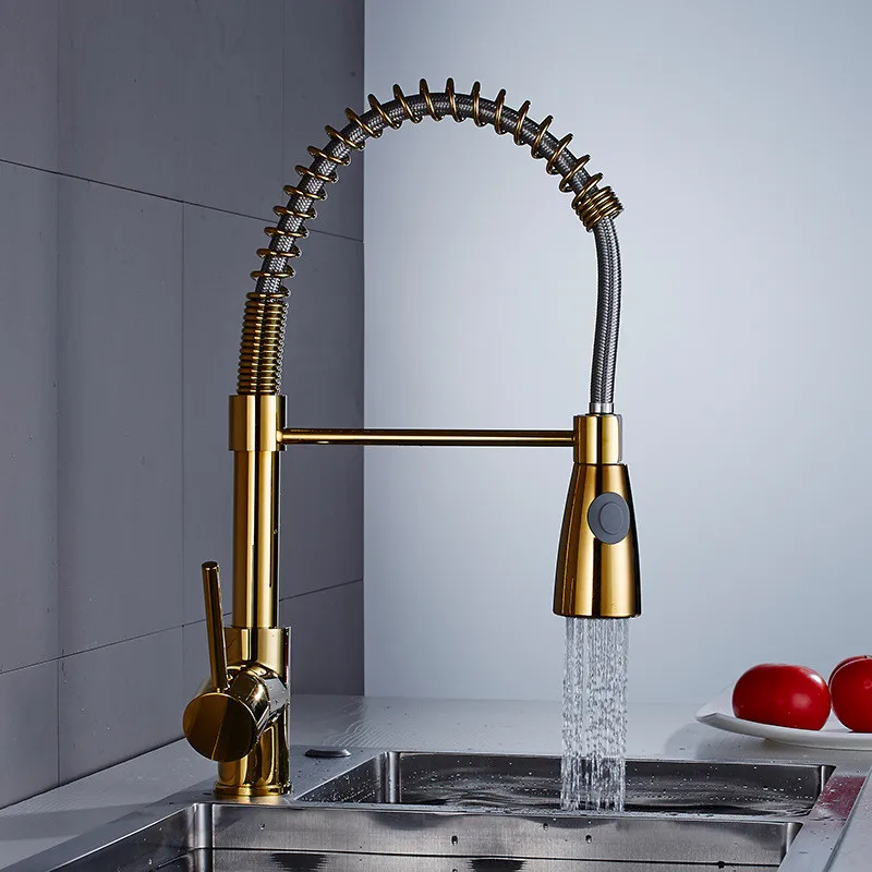 Kitchen Sink Faucets Brass Pull Down Sink Mixer Tap With Spring Hose Single Handle Hot & Cold Water Sink Crane Tap Gold Finished
Kitchen Sink Faucets Brass Pull Down Sink Mixer Tap With Spring Hose Single Handle Hot & Cold Water Sink Crane Tap Gold Finished