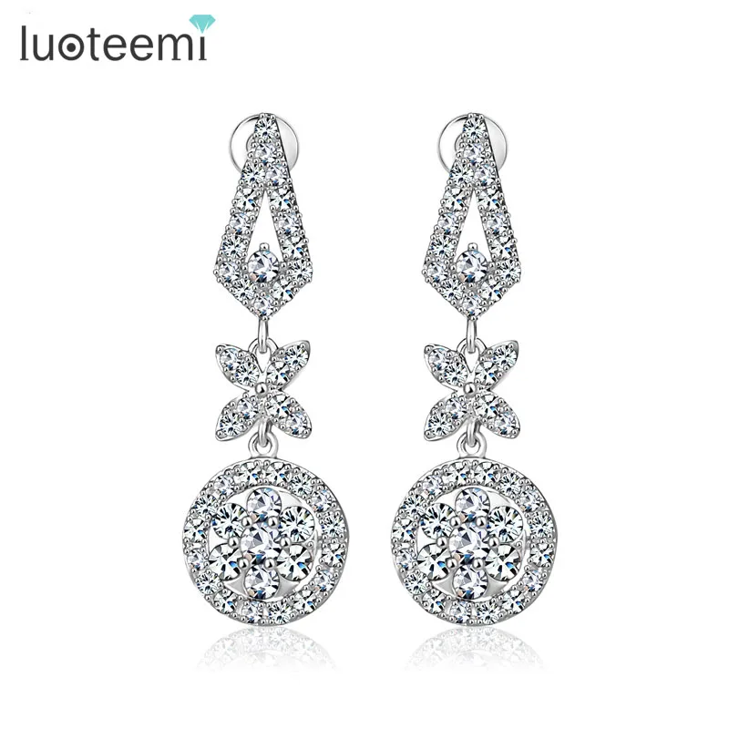 LUOTEEMI Wholesale Pure Clear Cubic Zirconia Micro Paved Luxury Drop Earrings Women Fashion Bridal Jewelry Wedding Earrings
LUOTEEMI Wholesale Pure Clear Cubic Zirconia Micro Paved Luxury Drop Earrings Women Fashion Bridal Jewelry Wedding Earrings