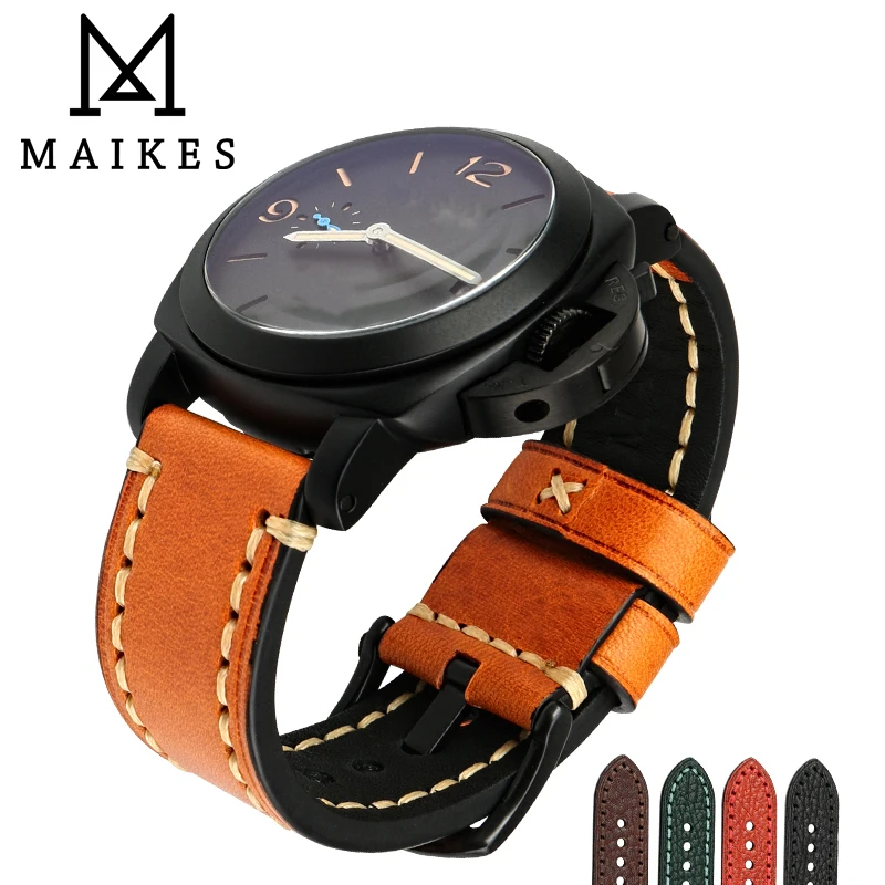 MAIKES аксессуары для часов из натуральной коровьей кожи ремешок 20 мм 22 24 26 Ремешки