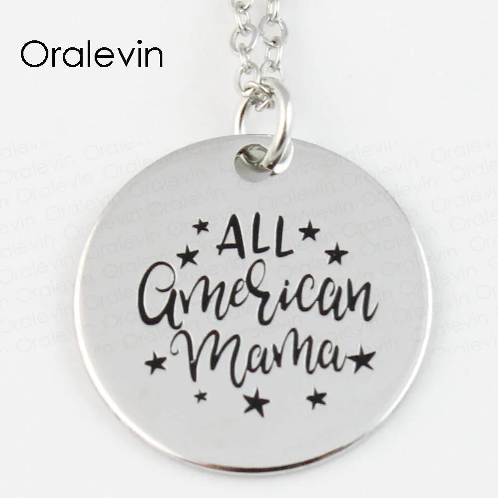 Wholesale ALL AMERICAN MAMA Engraved Disc Pendant Charms Necklace Lover Gift Jewelry 10Pcs/Lot,#LN121
Wholesale ALL AMERICAN MAMA Engraved Disc Pendant Charms Necklace Lover Gift Jewelry 10Pcs/Lot,#LN121