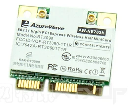 

AzureWave AW-NE762H RT3090 150Mbps 802.11b/g/n Half Mini PCIe PCI-Express Wlan Wireless Wifi Card