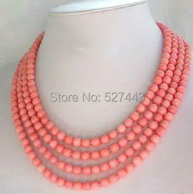 Wholesale free shipping Fashion jewelry 4 Strands 5mm Pink Coral Necklace 17-20"
Wholesale free shipping Fashion jewelry 4 Strands 5mm Pink Coral Necklace 17-20"