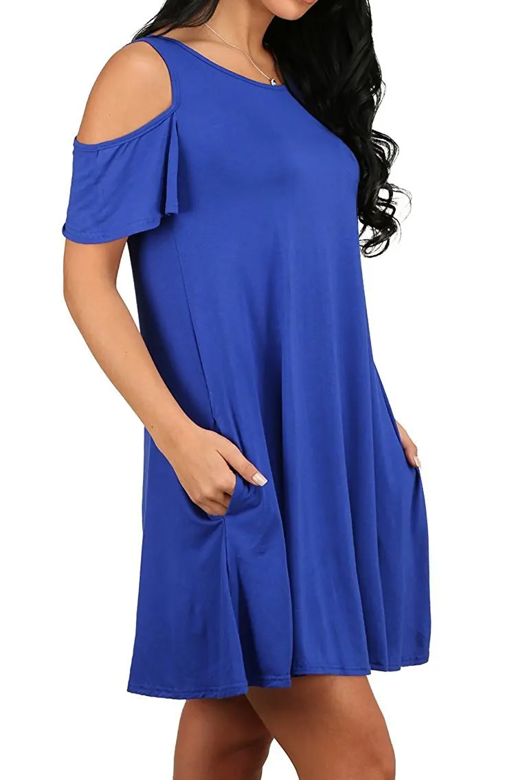 Fashion Solid Dress Women Sexy Off The Shoulder O neck Short Sleeve With Pocket Polyester A Line Vestido De Festa
Fashion Solid Dress Women Sexy Off The Shoulder O neck Short Sleeve With Pocket Polyester A Line Vestido De Festa