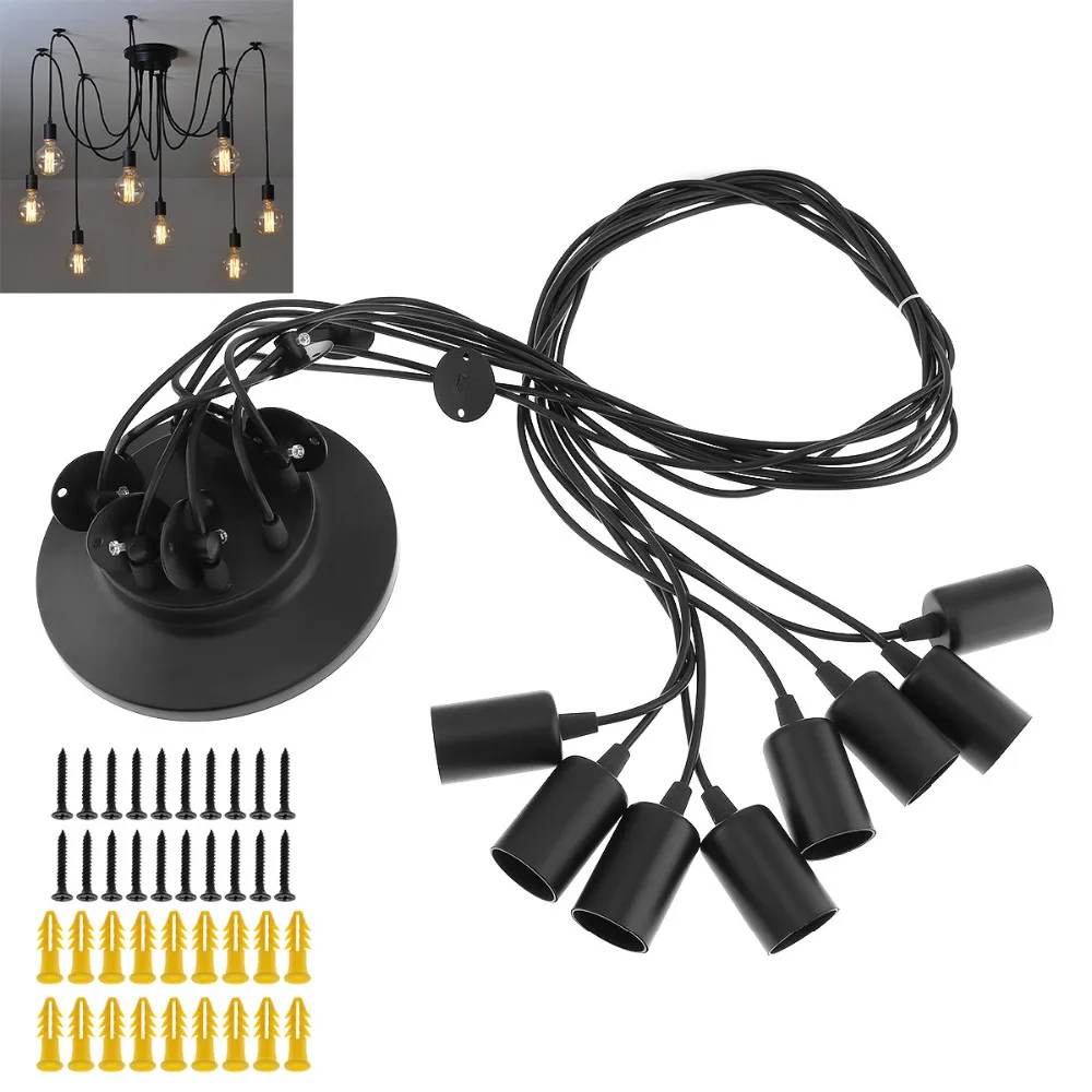 Hot Sale 8 Heads 1.5M Vintage Industrial Ceiling Lamp Holder Pendant Lighting Socket for Edison Light / Chandelier
Hot Sale 8 Heads 1.5M Vintage Industrial Ceiling Lamp Holder Pendant Lighting Socket for Edison Light / Chandelier