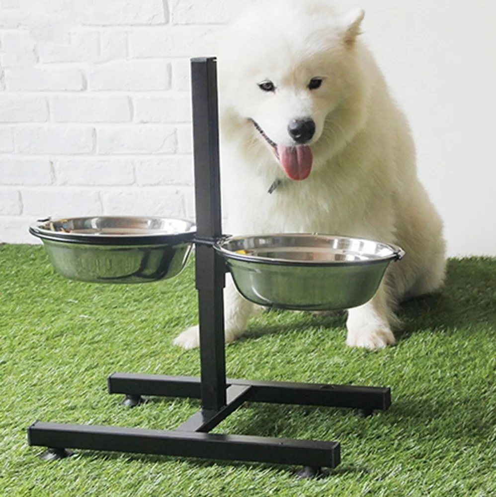 Dog Cat Stainless Steel Adjustable Food Water Feeder Puppy Travel Dish Accessories Portable Durable Pet Feeding Double Bowl CW20
Dog Cat Stainless Steel Adjustable Food Water Feeder Puppy Travel Dish Accessories Portable Durable Pet Feeding Double Bowl CW20