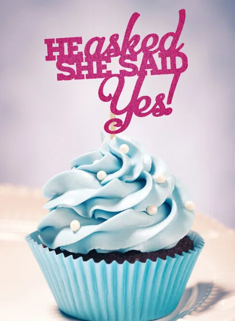 glitter He asked she said yes Cupcake Toppers --Bridal Shower Bachelorette Decorations engagement party Wedding Cake food picks
glitter He asked she said yes Cupcake Toppers --Bridal Shower Bachelorette Decorations engagement party Wedding Cake food picks