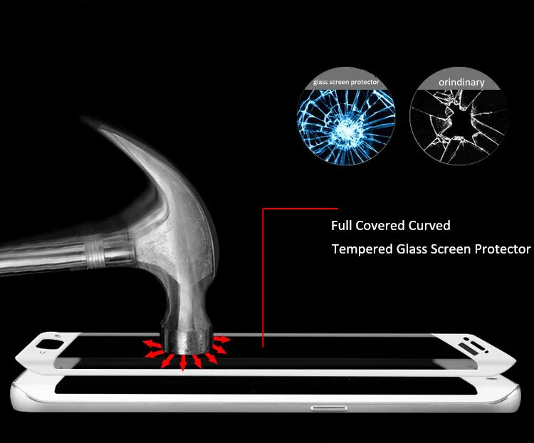 Изогнутое закаленное стекло с полным покрытием для Samsung Galaxy S6 edge защита экрана