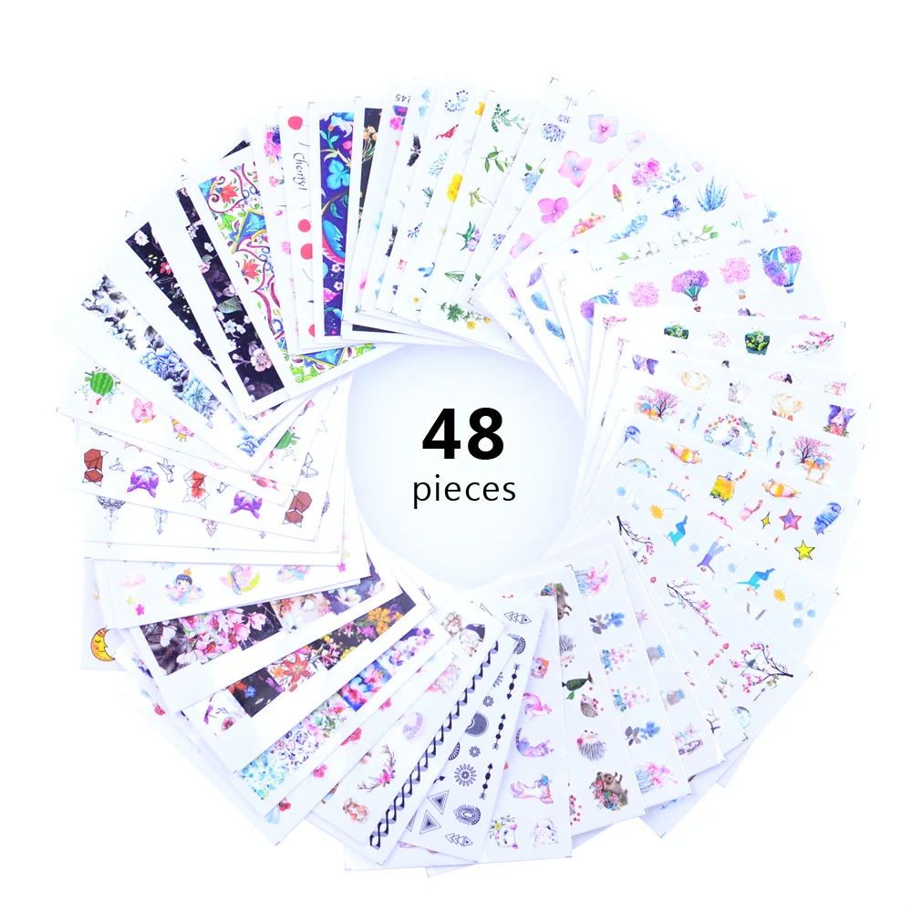 48pcs Mixed Design Nail Sticker Set Jewelry Flower Animals Geometry Watermark Decals Tattoo Nail Art Slider Wraps
48pcs Mixed Design Nail Sticker Set Jewelry Flower Animals Geometry Watermark Decals Tattoo Nail Art Slider Wraps