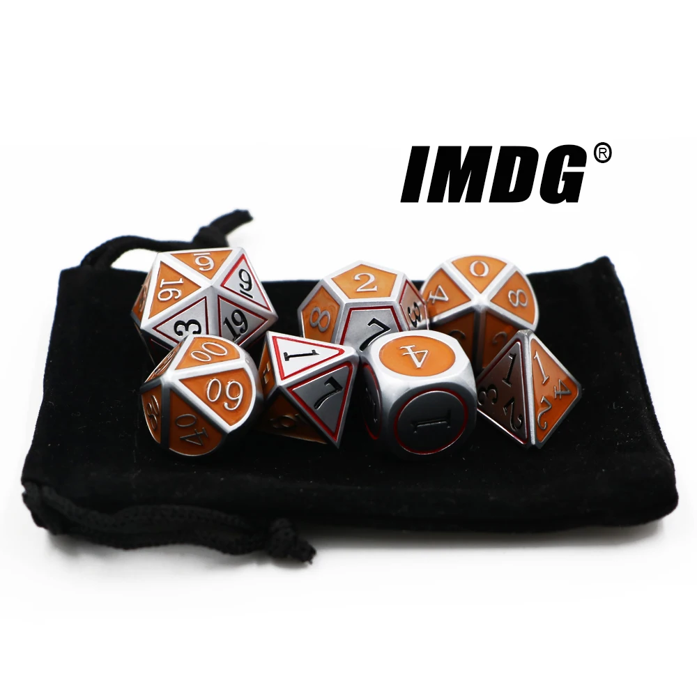 IMDG 7 шт./компл., креативная РПГ игра, игральные кости, многогранные металлические кости, DND эмаль, двухцветные, серебристые, оранжевые, цифровы...
IMDG 7 шт./компл., креативная РПГ игра, игральные кости, многогранные металлические кости, DND эмаль, двухцветные, серебристые, оранжевые, цифровы...